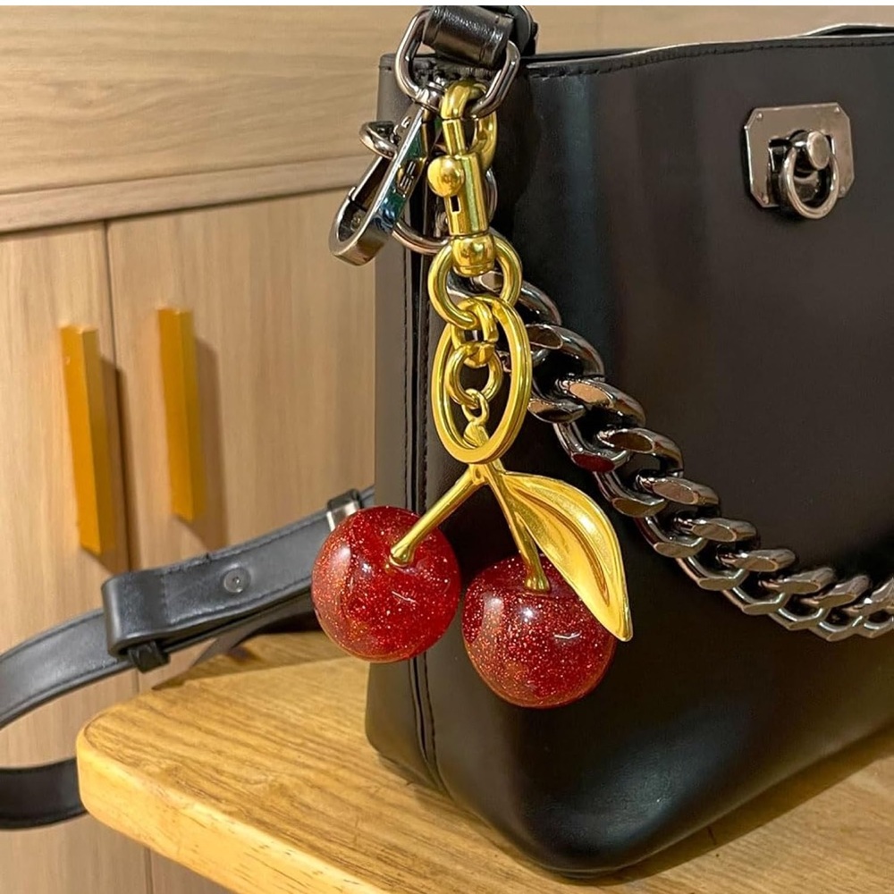 Anthropologie Cherry Keychain in Red and Gold - Picture 8 of 12